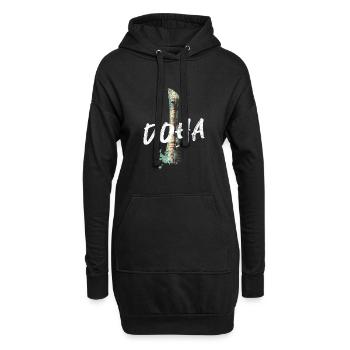 Sheikh Khalifa Stadion, Doha - Hoodie-Kleid - Schwarz - Vorne