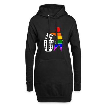 halte deine umwelt sauber - gegen rechts - Hoodie-Kleid - Schwarz - Vorne