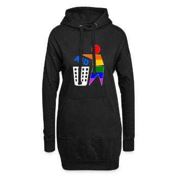 Fck afd - halte deine umwelt sauber - Hoodie-Kleid - Schwarz - Vorne