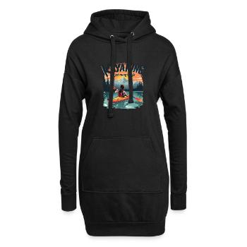 Kayaking Kanufahren Kajak Berg Mit See - Hoodie-Kleid - Schwarz - Vorne