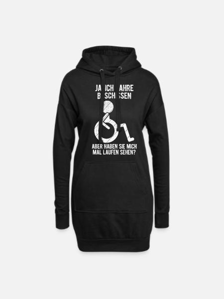 Rollstuhl Rollstuhlfahrer Lustiger Spruch Design R - Hoodie-Kleid - Schwarz