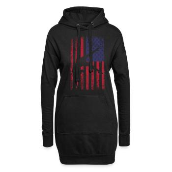 Turnen Gymnsatik US Flagge Turntrainer Sportverein - Hoodie-Kleid - Schwarz - Vorne