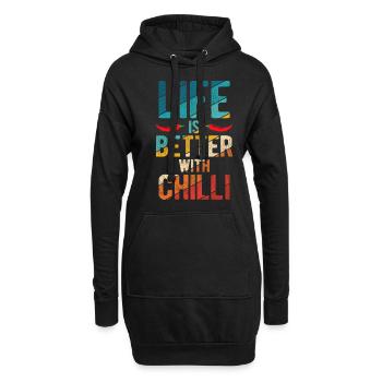 Life Is Better With Chilli Peperoni Jalapeno Spruc - Hoodie-Kleid - Schwarz - Vorne