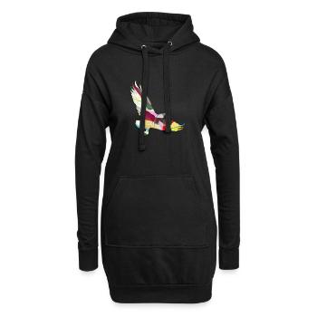 eagle, graffiti, painting, colorful, bird - Hoodie Dress - black - Front