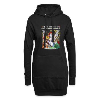 Mythologie grecque Dieux - Sweat-shirt à capuche long Femme - noir - Devant