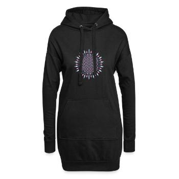 FLOWER OF LIFE, SACRED GEOMETRY, SPIRITUALITY - Sweat-shirt à capuche long Femme - noir - Devant