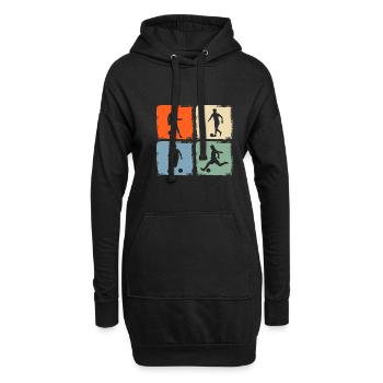 Fußballspieler Fußball - Hoodie-Kleid - Schwarz - Vorne