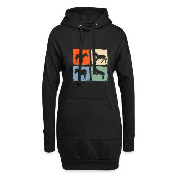Esel - Hoodie-Kleid - Schwarz - Vorne