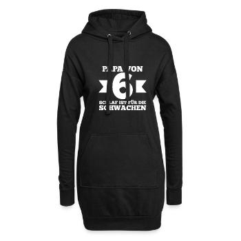 Père de 6 enfants - Sweat-shirt à capuche long Femme - noir - Devant