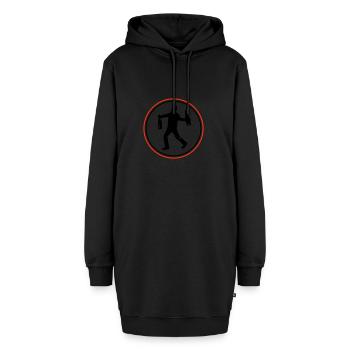 Silhouette Saufen - Hoodie-Kleid - Schwarz - Vorne - AI Model Female 172 light (172cm)