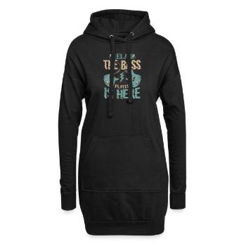 Basse guitare basse basse guitare - Sweat-shirt à capuche long Femme - noir - Devant