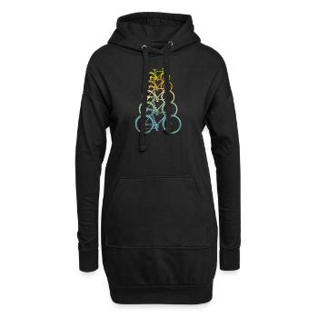 Retro Fahrrad Motiv Fahrradmotiv - Hoodie-Kleid - Schwarz - Vorne