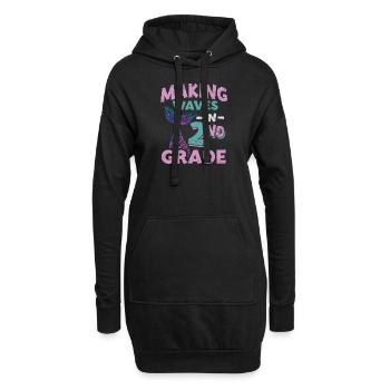 2. Klasse Schulkind Mädchen - Hoodie-Kleid - Schwarz - Vorne