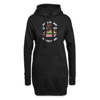 Ramen Anime Mädchen Geschenk - Hoodie-Kleid - Schwarz - Vorne