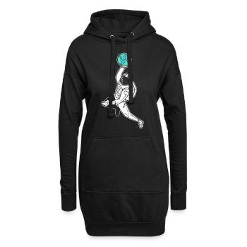 Astronauten -Basketballspieler - Hoodie-Kleid - Schwarz - Vorne