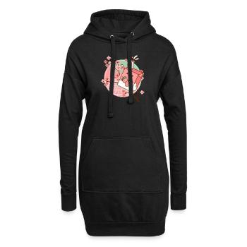 Kawaii Strawberry Milk 90s Vaporwave Retro - Hoodie-Kleid - Schwarz - Vorne
