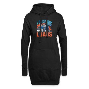LKW Lastwagenfahrer Trucker - Hoodie-Kleid - Schwarz - Vorne