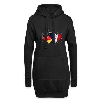 Franzose Deutschland Herz Frankreich - Hoodie-Kleid - Schwarz - Vorne
