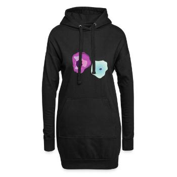 Zytologie und Zellen - Hoodie-Kleid - Schwarz - Vorne
