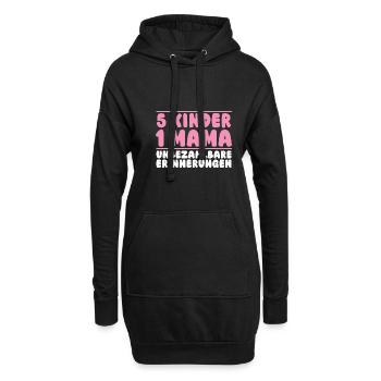 Maman de 5 enfants - Sweat-shirt à capuche long Femme - noir - Devant