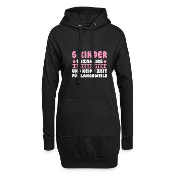 Maman de 5 enfants - Sweat-shirt à capuche long Femme - noir - Devant