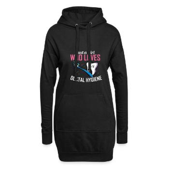 Zahnhygieniker Zahnarzt Zähne Mundhygiene - Hoodie-Kleid - Schwarz - Vorne