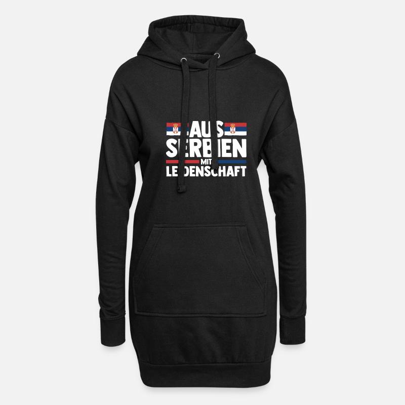 Serben Serbisch Serbien - Hoodie-Kleid - Schwarz