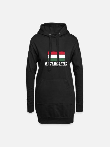 Magyaren Ungarn - Hoodie-Kleid - Schwarz