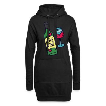 Wein trinken Wein Geschenk Lustiges Wein Shirt - Hoodie-Kleid - Schwarz - Vorne