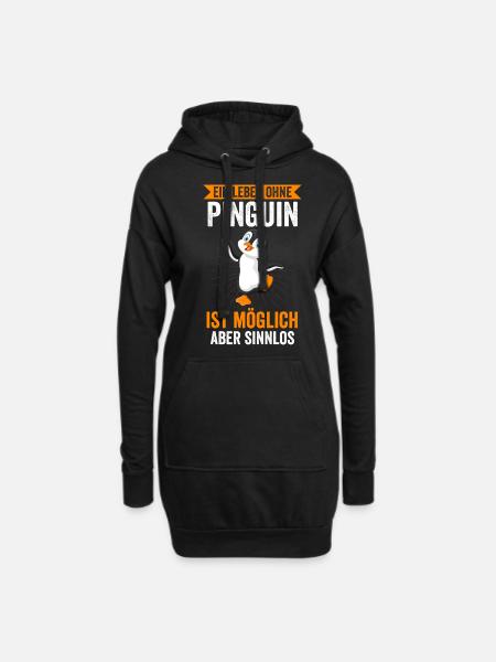Ein Leben ohne Pinguine Pinguin - Hoodie-Kleid - Schwarz