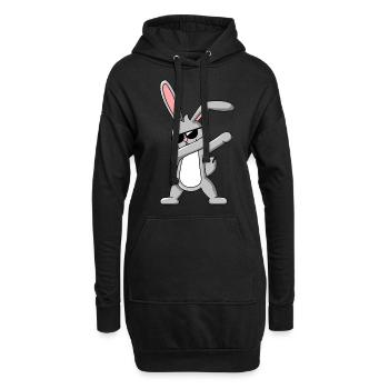Dabbing Rabbit - Drôle de dab dance Easter Design - Sweat-shirt à capuche long Femme - noir - Devant