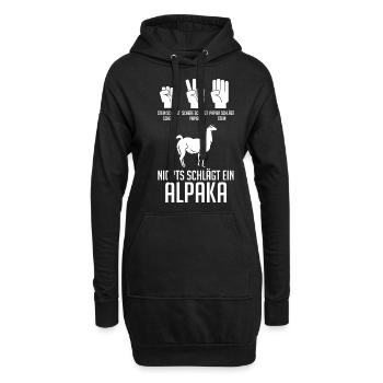 Alpaka - Hoodie-Kleid - Schwarz - Vorne