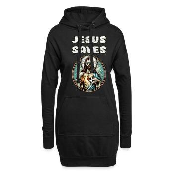 Jésus Soccer Cadeau Drôle Football Dieu Jésus Citation - Sweat-shirt à capuche long Femme - noir - Devant
