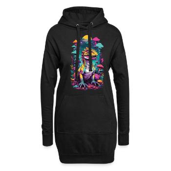 Champignon psychédélique Dino esthétique Festival Design - Sweat-shirt à capuche long Femme - noir - Devant