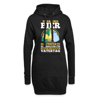 Papa Bier Vater Vatertag - Hoodie-Kleid - Schwarz - Vorne