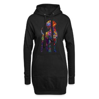 Vizsla - Hoodie-Kleid - Schwarz - Vorne