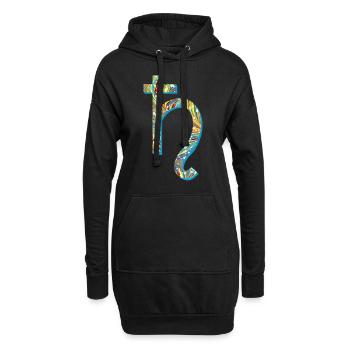 saturne e 201 - Sweat-shirt à capuche long Femme - noir - Devant