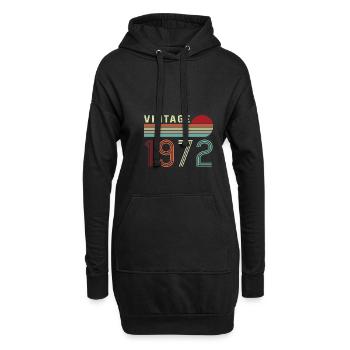 Vintage 1972 anniversaire - Sweat-shirt à capuche long Femme - noir - Devant
