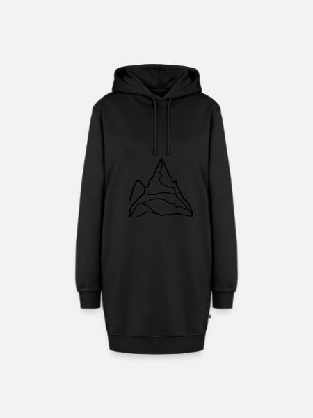 Berg Alpen Gipfel Bergsteigen - Hoodie-Kleid - Schwarz