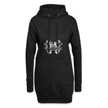 Biker Life Piston Skull Moto - Sweat-shirt à capuche long Femme - noir - Devant