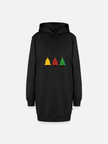 Nordmanntanne Nordmann-Tanne Tanne Weihnachtsbäume - Hoodie-Kleid - Schwarz