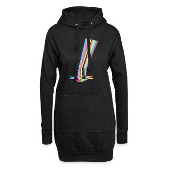 cri silencieux pour la lumière et la couleur - Sweat-shirt à capuche long Femme - noir - Devant