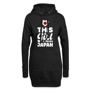 Drapeau du Japon utilisé Look Nihon Drapeau japonais - Sweat-shirt à capuche long Femme - noir - Devant