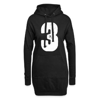maillot 3 chiffres - Sweat-shirt à capuche long Femme - noir - Devant