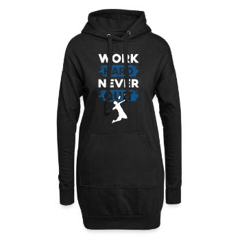 Le badminton travaille dur - Sweat-shirt à capuche long Femme - noir - Devant