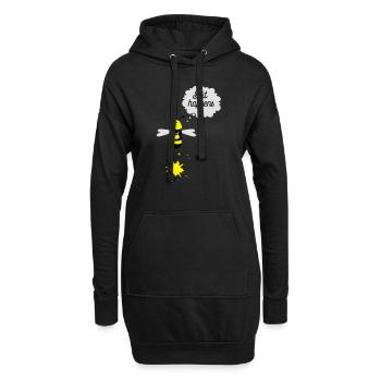 Shit happens Biene - Hoodie-Kleid - Schwarz - Vorne