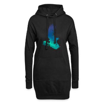 Aigle volant - Sweat-shirt à capuche long Femme - noir - Devant