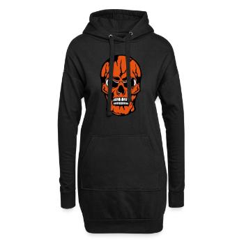 Todeskopf crane halloween - Hoodie-Kleid - Schwarz - Vorne