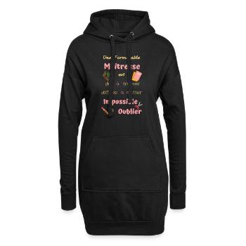 Une formidable maîtresse, remercie ta maîtresse - Sweat-shirt à capuche long Femme - noir - Devant