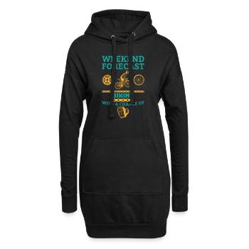 Weekend forecast biking Geschenk Radfahrer Sport - Hoodie-Kleid - Schwarz - Vorne